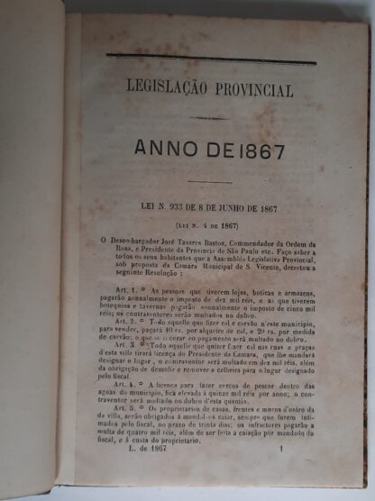 Legislação Provincial - Coleção de Leis Provinciais Promulgadas em 1867 - Image 2