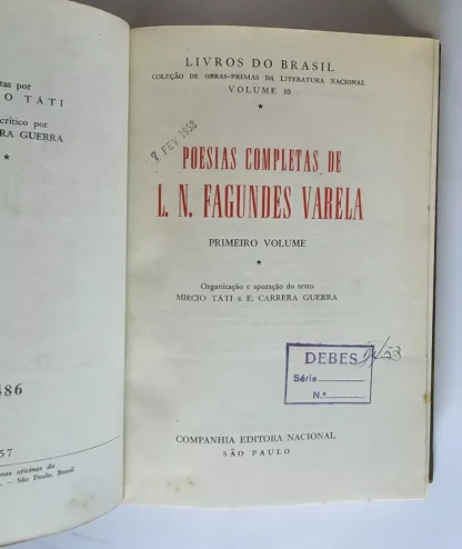 Poesias Completas de L. N. Fagundes Varela - 3 Volumes - Image 4