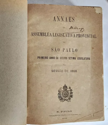 Anais da Assembleia Legislativa Provincial de São Paulo - 1868 - Image 2