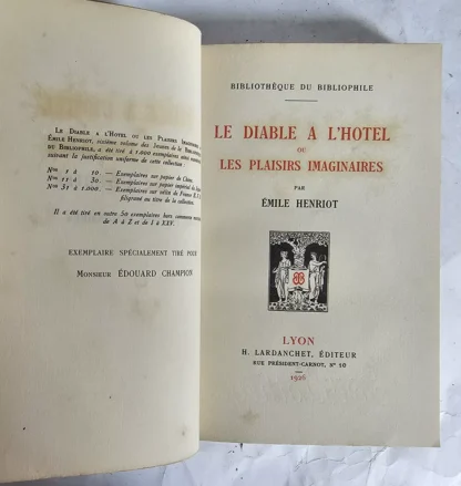 Le Diable a Hotel Ou Les Plaisirs Imaginaires - Bibliothèque du Bibliophile - Image 3