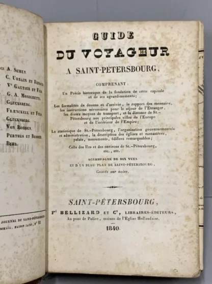 Guide Du Voyageur A Saint Pétersbourg - 1a Edição - Image 3