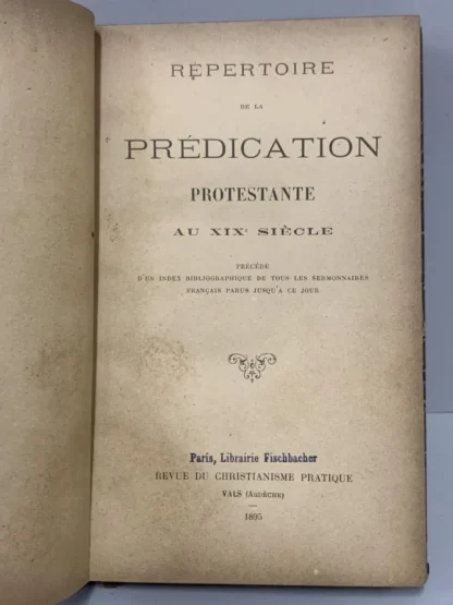 Repertoire de La Prédication Protestante au 19 Siècle - Image 2