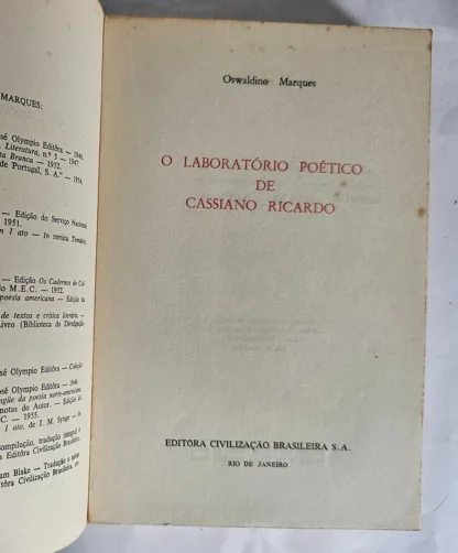 O Laboratório Poético De Cassiano Ricardo - Autografado - Image 2