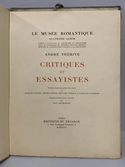 Critiques Et Essayistes - Image 2