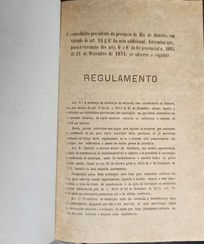 Regulamento Sobre Mudança de Residências de Escravos da Província do Rio de Janeiro - Image 2