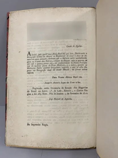 Alvará de Requerimento dos Boticários e Droguistas de Lisboa - 1811 - Image 2