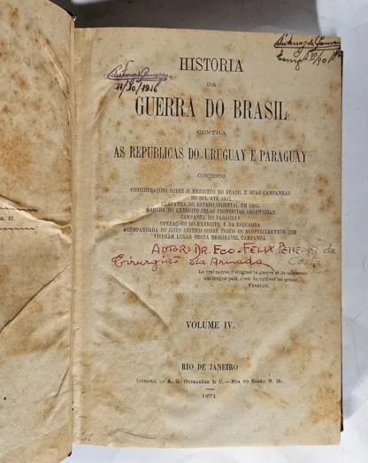 História da Guerra do Brasil Contra a Republica do Uruguai e Paraguai - 4 Volumes - Image 4