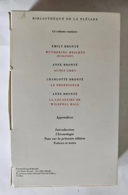 Wuthering Heights Et Autres Romans - Bibliothéque de la Pléiade - Image 3