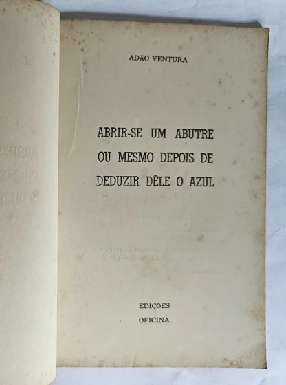 Abrir-se um Abutre ou Mesmo Depois de Deduzir Dele o Azul - Autografado - Image 2