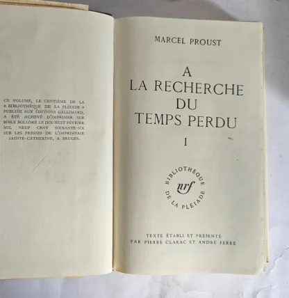 A La Recherche Du Temps Perdu - 3 Volumes - Bibliothèque De La Pléiade - Image 3