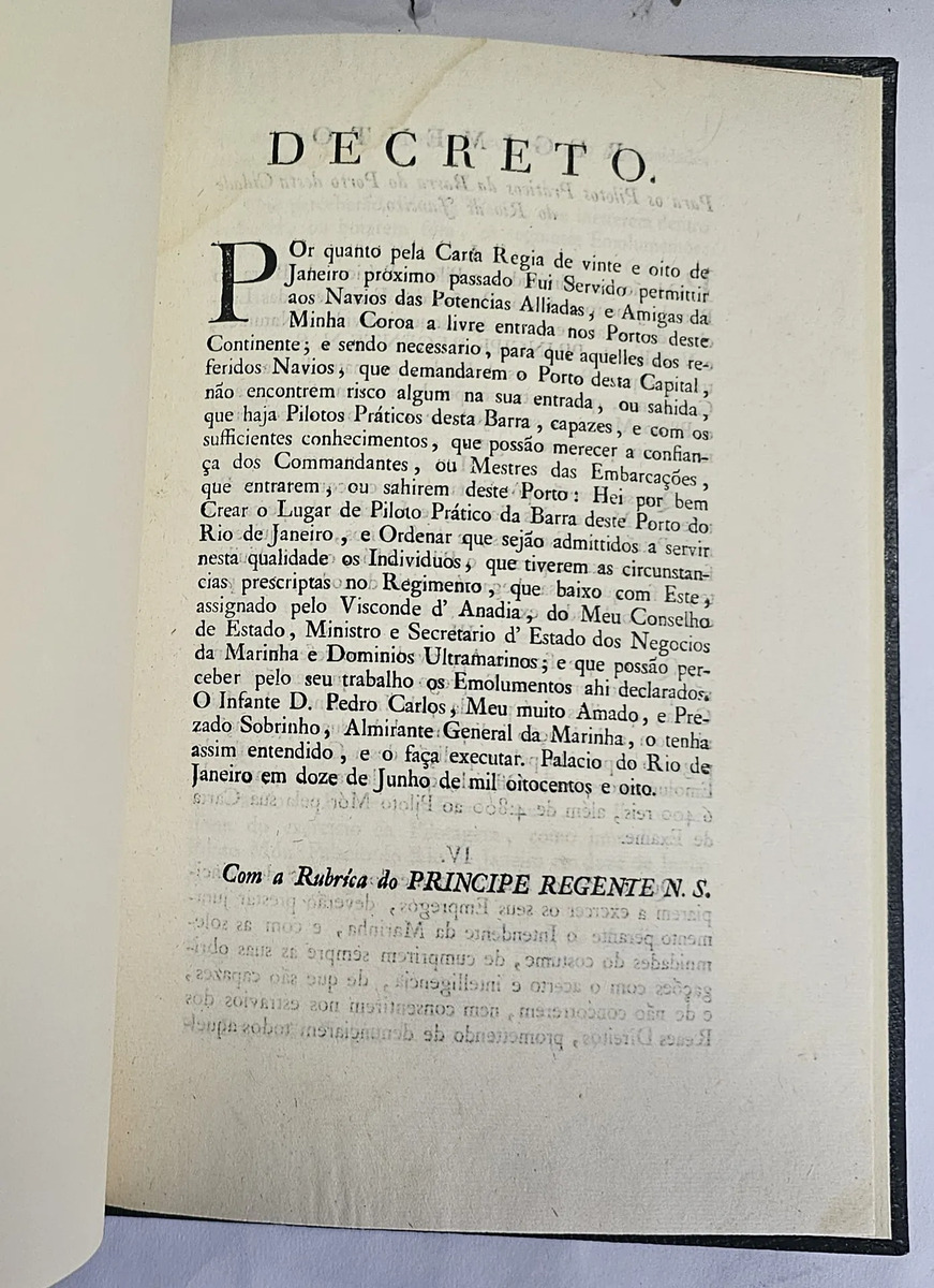 Alvará de Criação de Lugar Piloto - Impressão Régia - 1808 - Image 2
